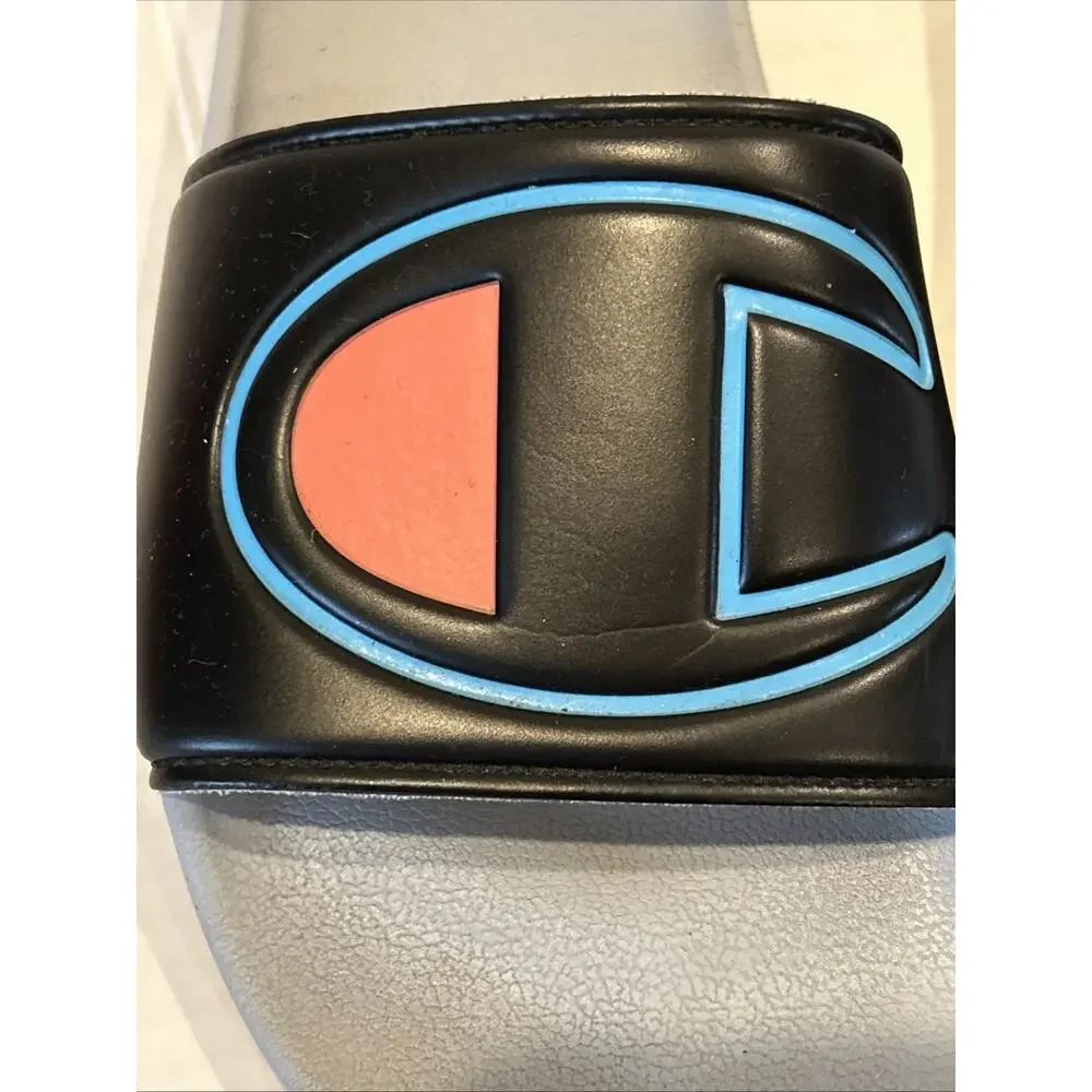 Champion Slide IPO Slides Black Gray Pink Men's SZ 8m